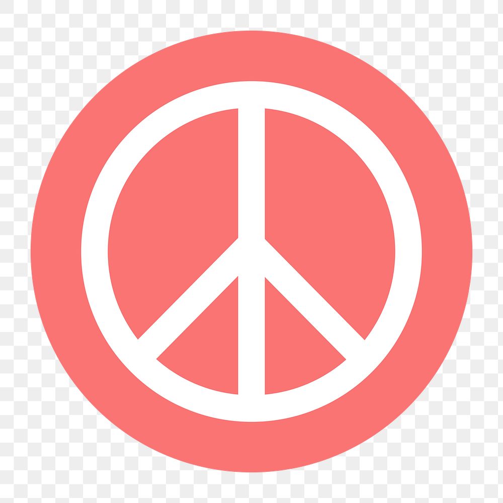 Peace symbol png icon sticker, circle badge, transparent background