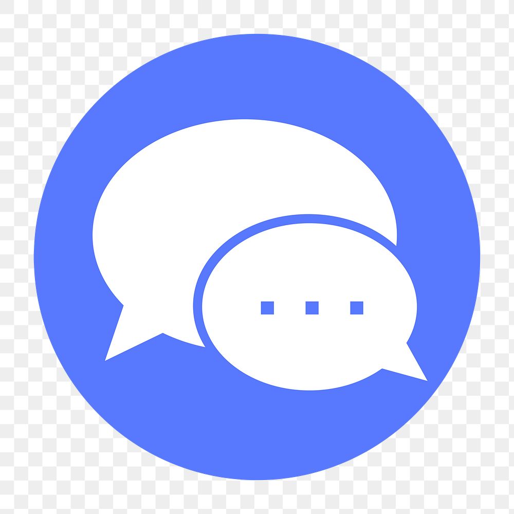 Speech bubble png icon sticker, circle badge, transparent background