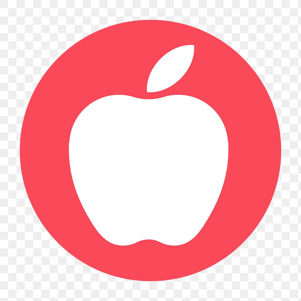 Apple png icon sticker, circle badge, transparent background