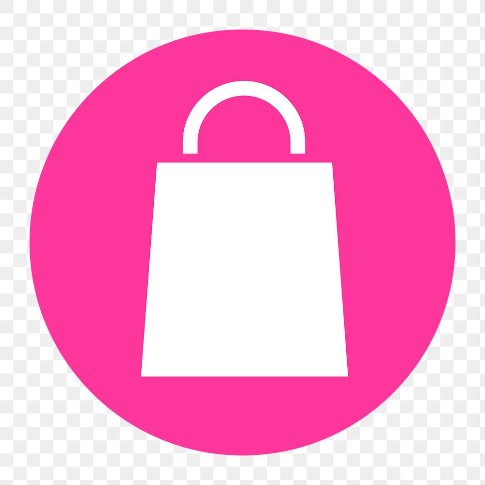 Shopping bag png icon sticker, circle badge, transparent background