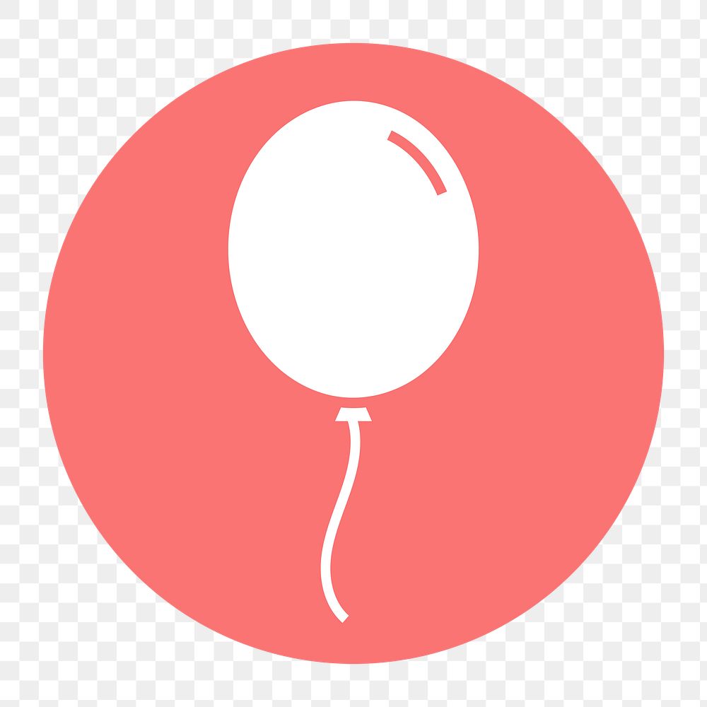 Floating balloon png icon sticker, circle badge, transparent background