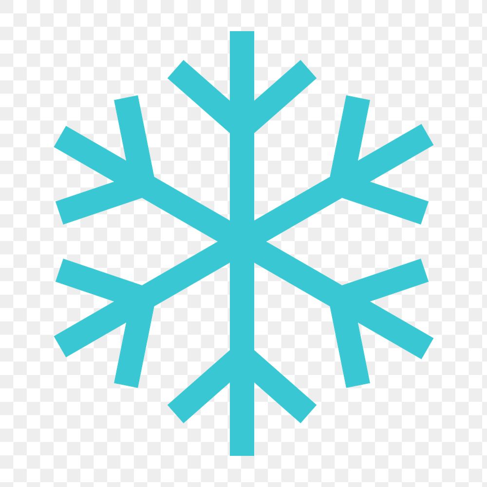 Snowflake icon png sticker, flat design, transparent background