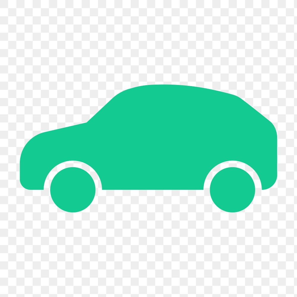 EV car icon png sticker, flat design, transparent background