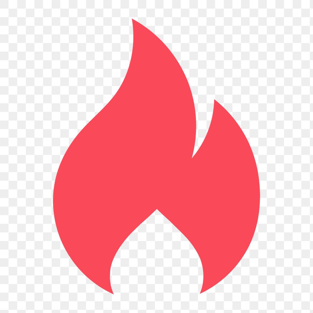 Flame icon png sticker, flat design, transparent background