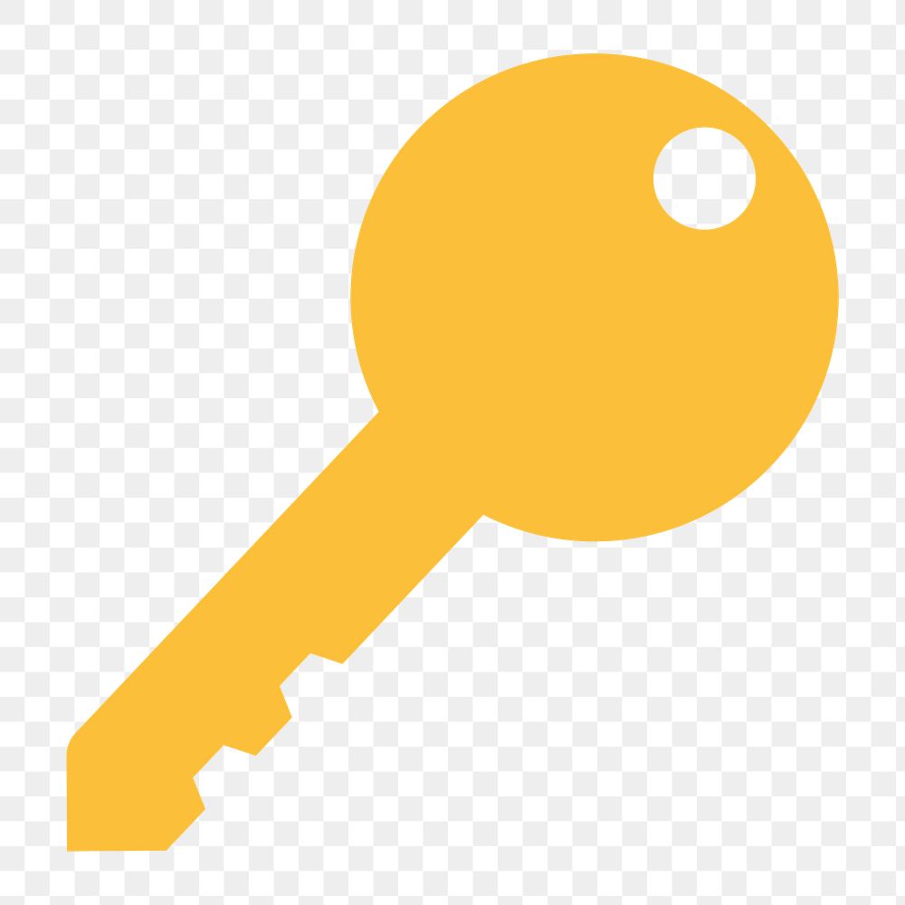 Key, safety icon png sticker, flat design, transparent background