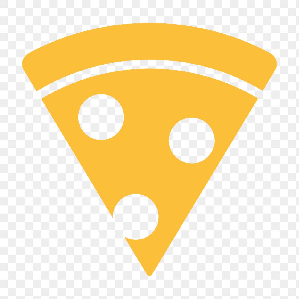 Pizza icon png sticker, flat design, transparent background