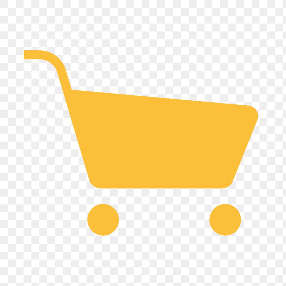 Shopping cart icon png sticker, flat design, transparent background