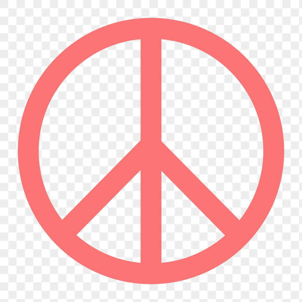 Peace symbol icon png sticker, flat design, transparent background