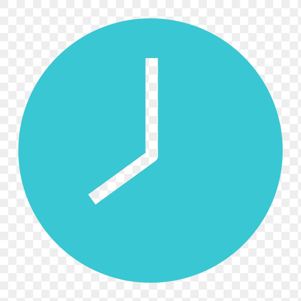 Clock icon png sticker, flat design, transparent background