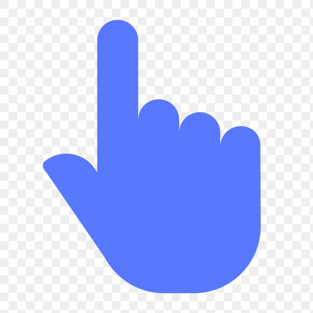 Pointing hand icon png sticker, flat design, transparent background