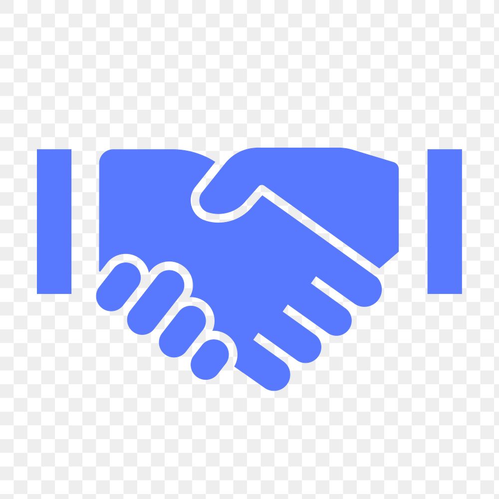 Business handshake icon png sticker, flat design, transparent background