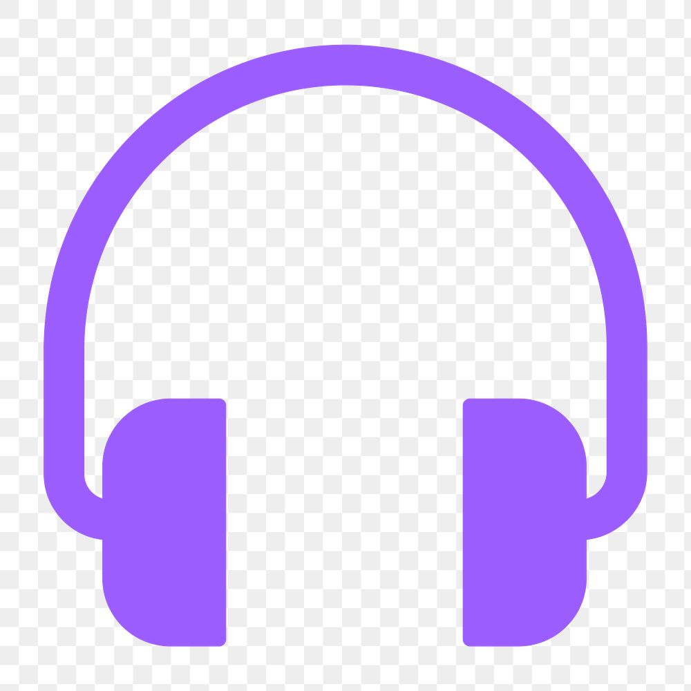 Headphones png music icon sticker, flat design, transparent background