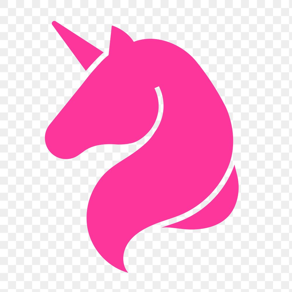 Unicorn icon png sticker, flat design, transparent background