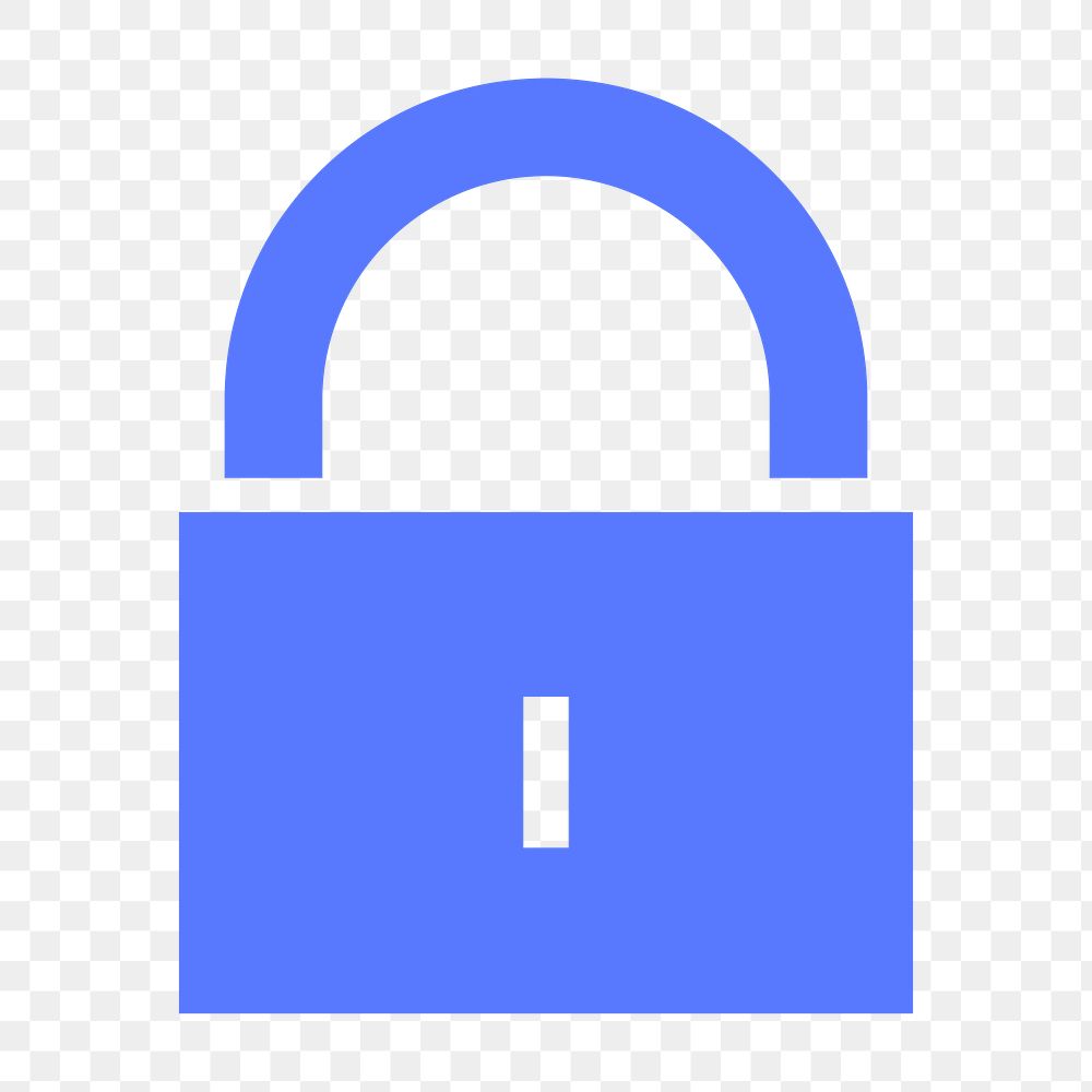 Lock, privacy icon png sticker, flat design, transparent background