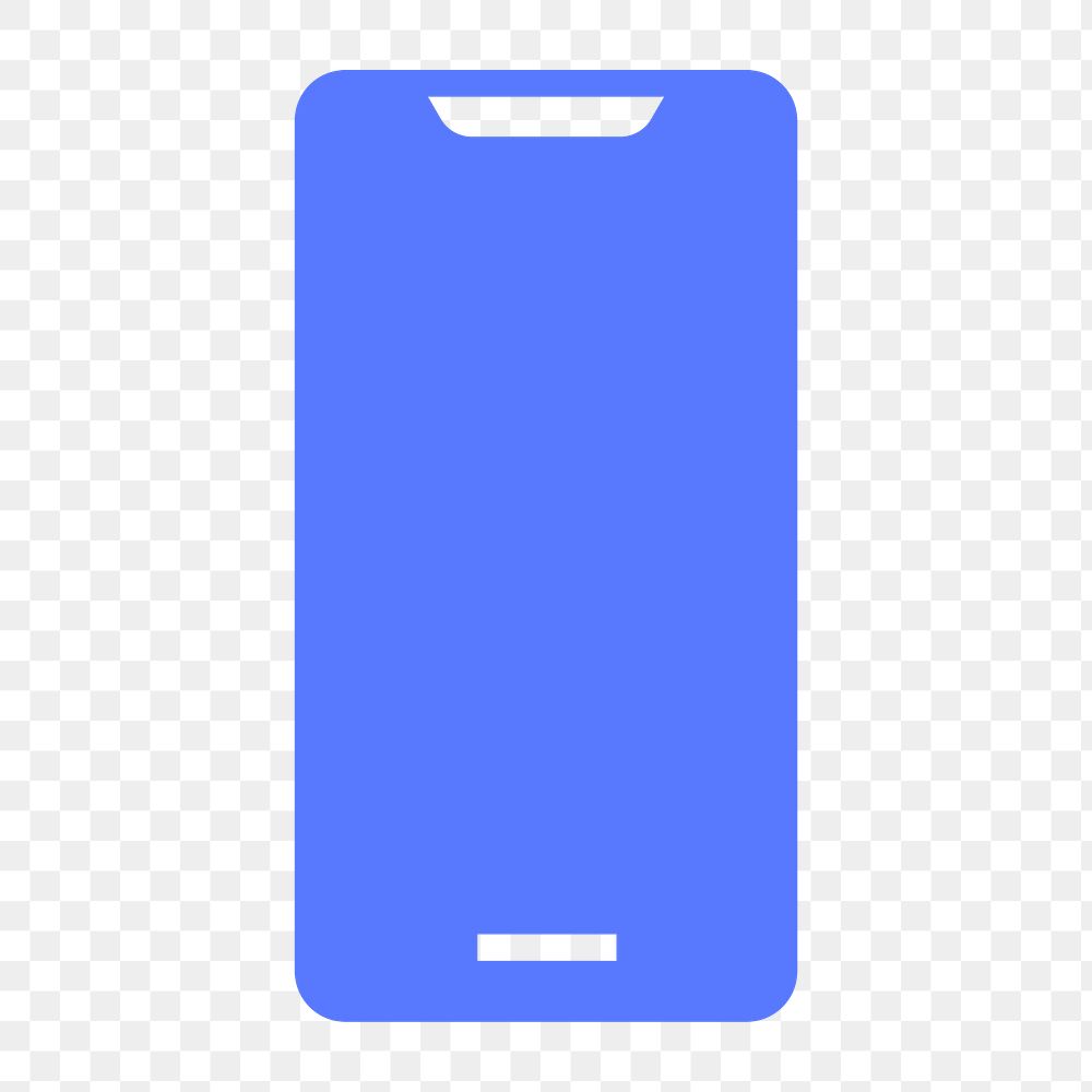 Mobile phone icon png sticker, flat design, transparent background