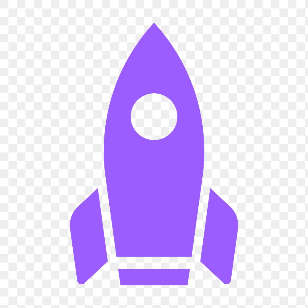 Rocket icon png sticker, flat design, transparent background