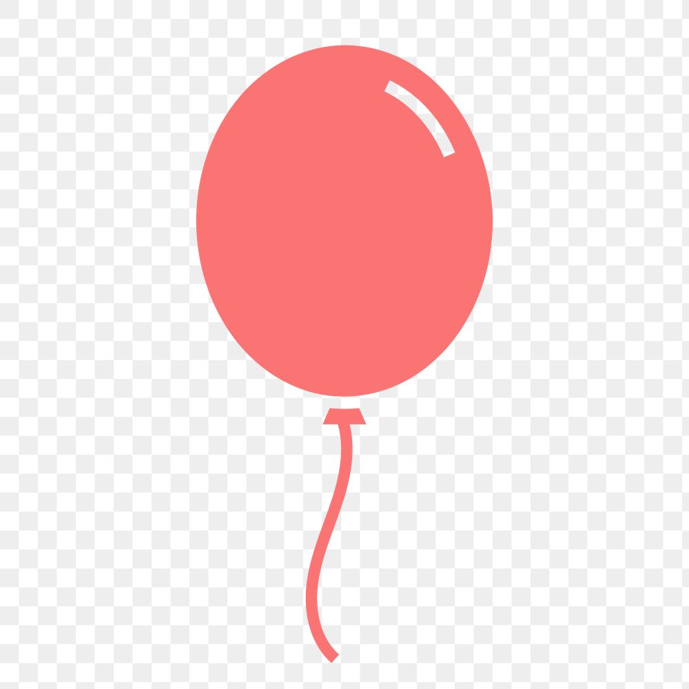 Floating balloon icon png sticker, flat design, transparent background