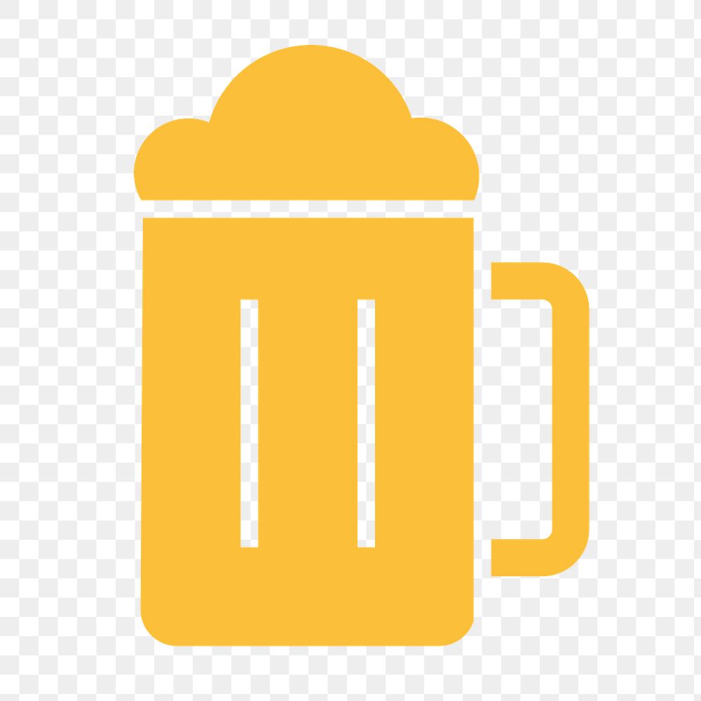 Beer glass icon png sticker, flat design, transparent background