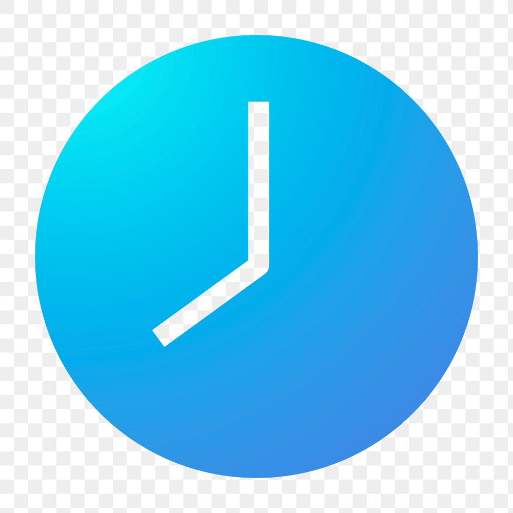 Clock icon png sticker, gradient design, transparent background