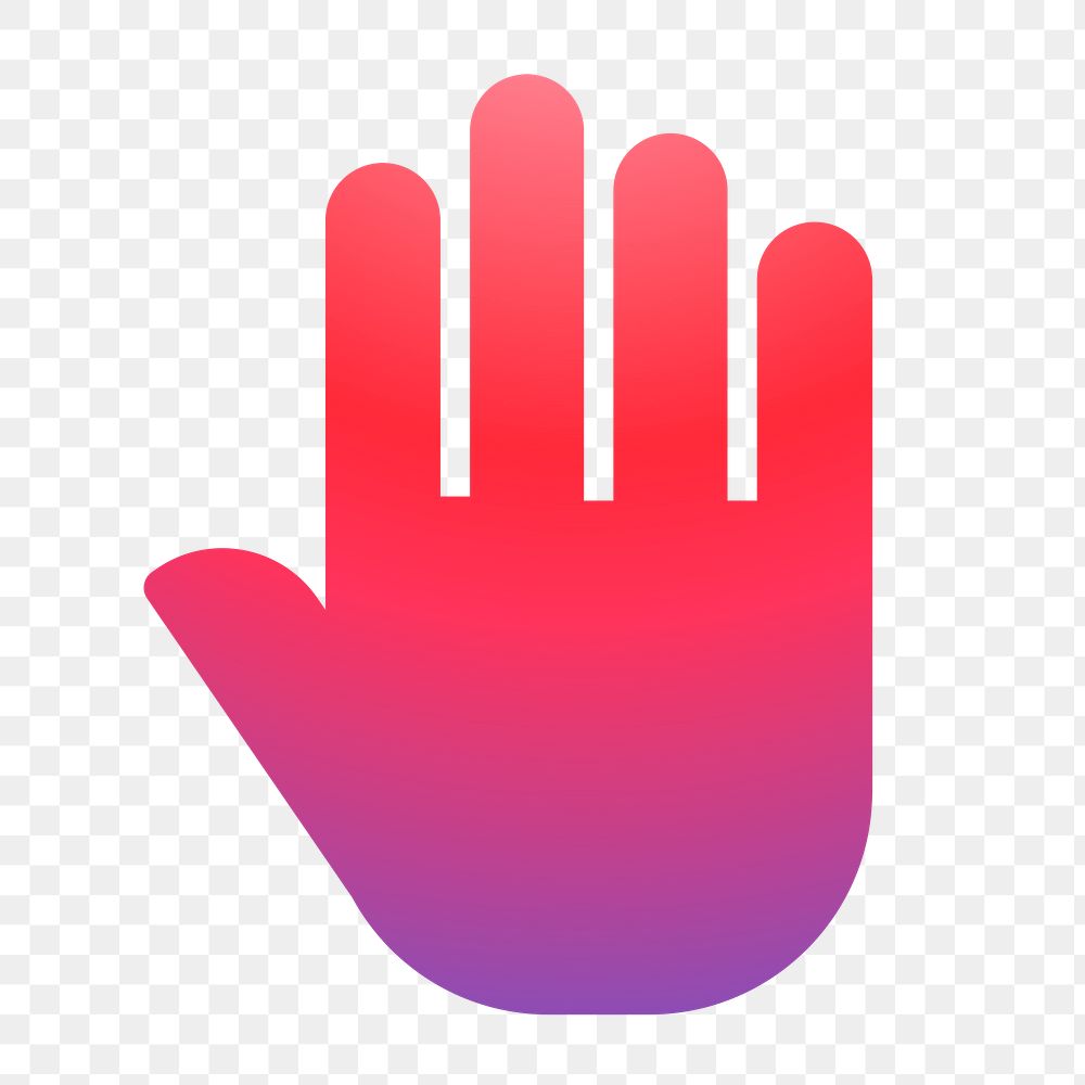 Hand icon png sticker, gradient design, transparent background