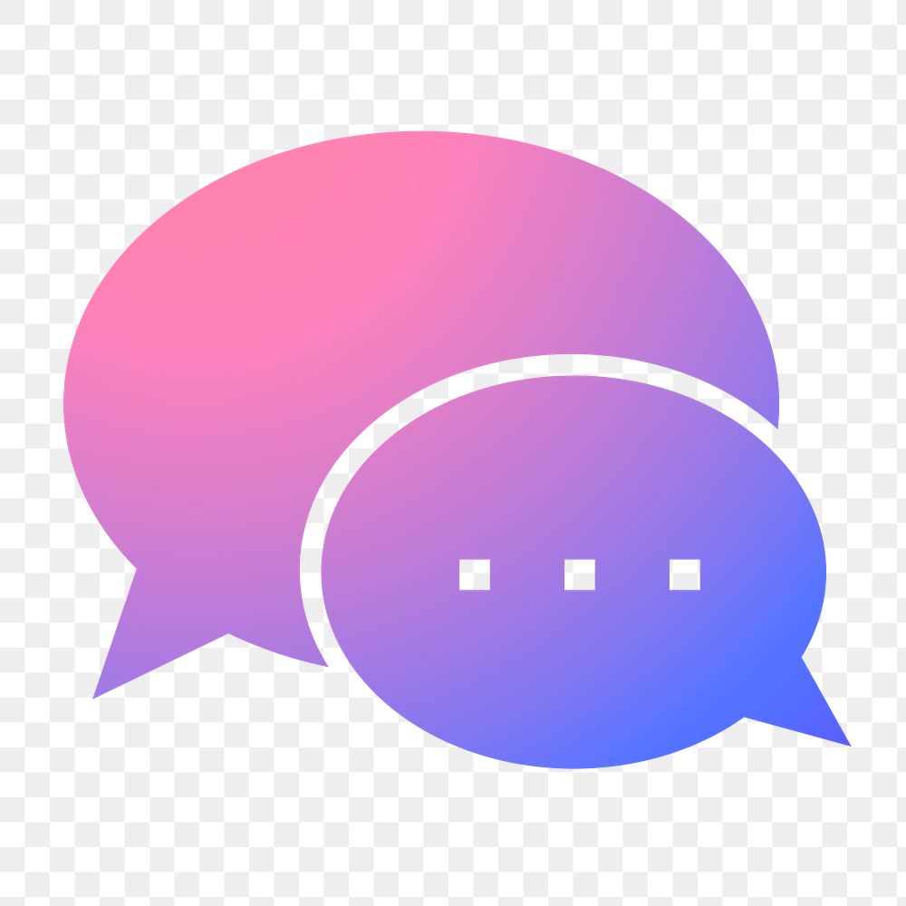 Speech bubble icon png sticker, gradient design, transparent background