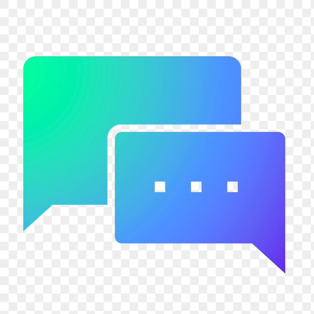 Speech bubble icon png sticker, gradient design, transparent background