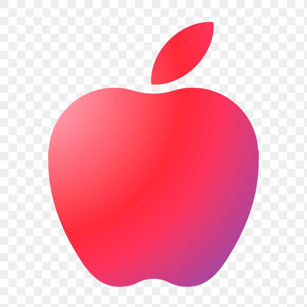 Apple icon png sticker, gradient design, transparent background