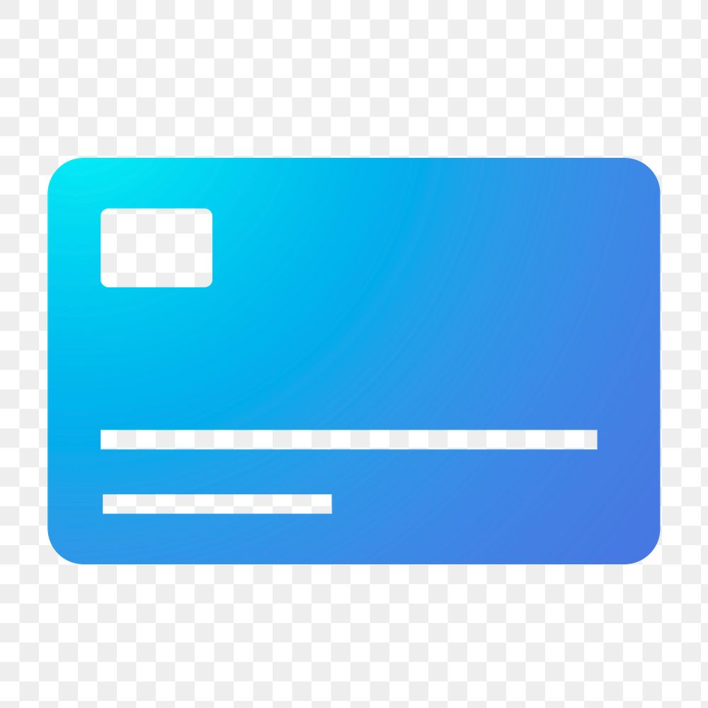 Credit card icon png sticker, gradient design, transparent background