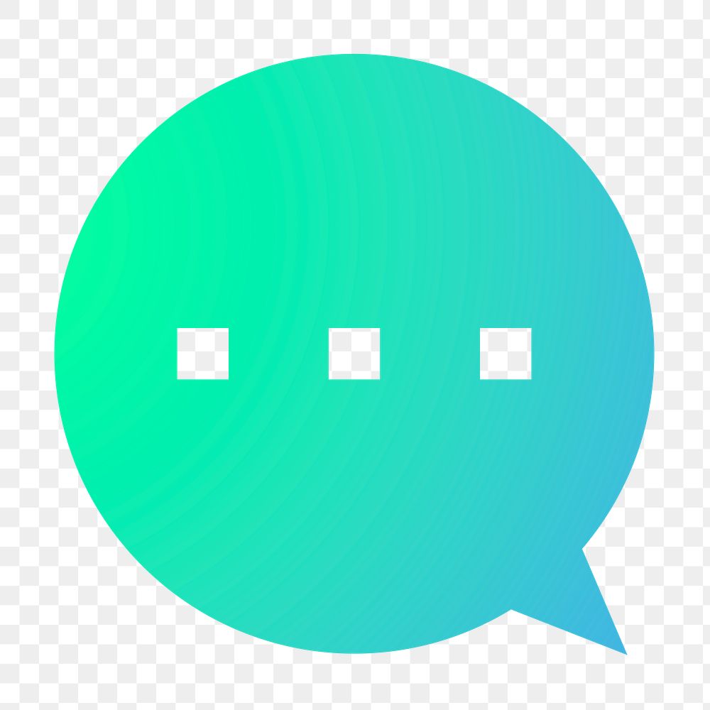 Speech bubble icon png sticker, gradient design, transparent background