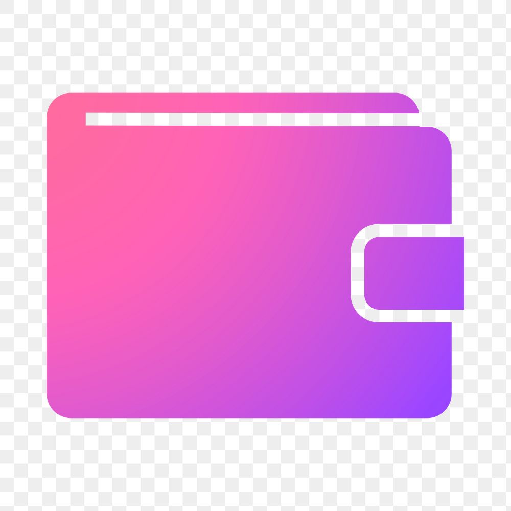 Wallet payment icon png sticker, gradient design, transparent background