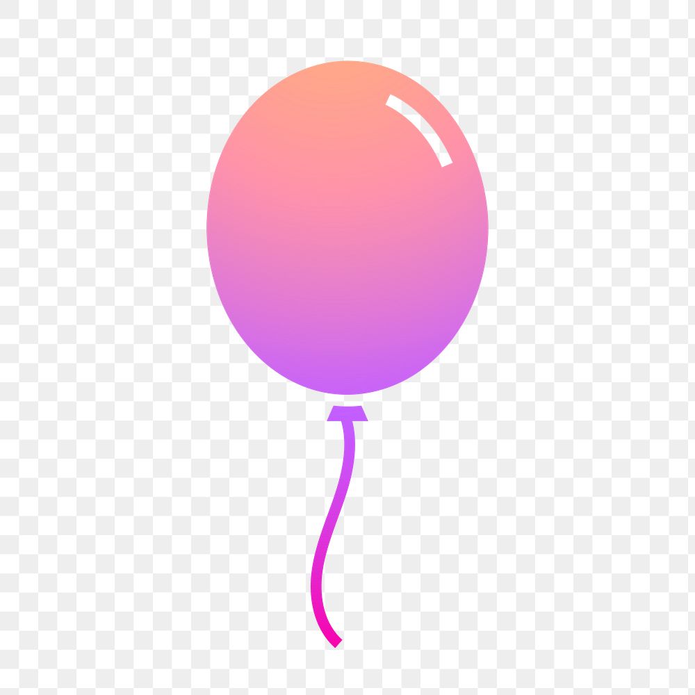 Floating balloon icon png sticker, gradient design, transparent background