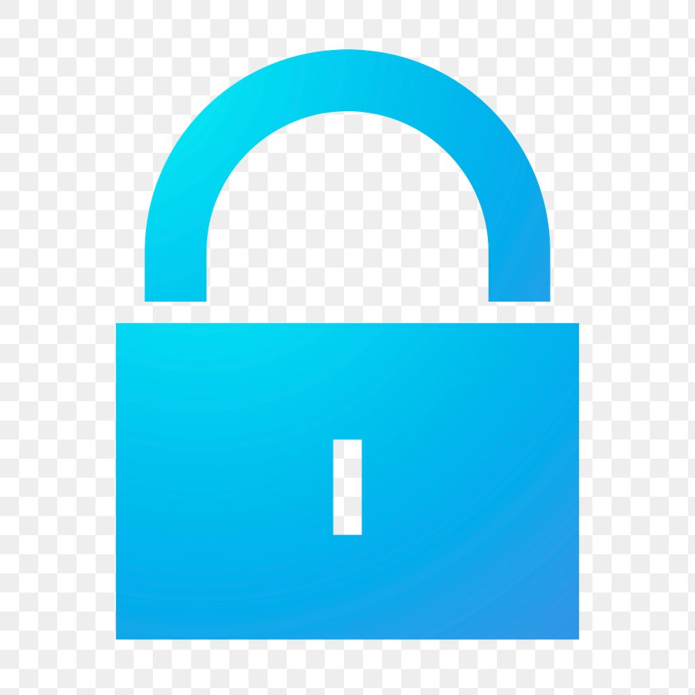 Lock, privacy icon png sticker, gradient design, transparent background