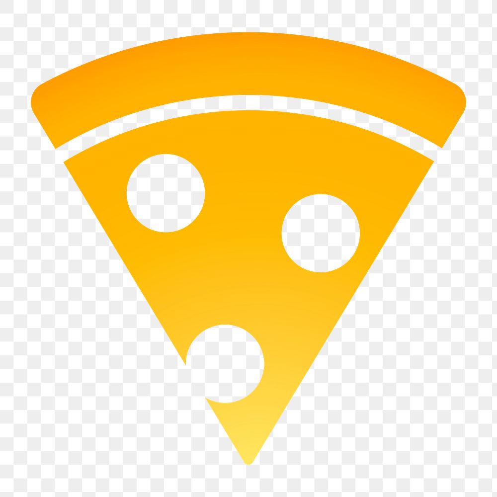 Pizza icon png sticker, gradient design, transparent background