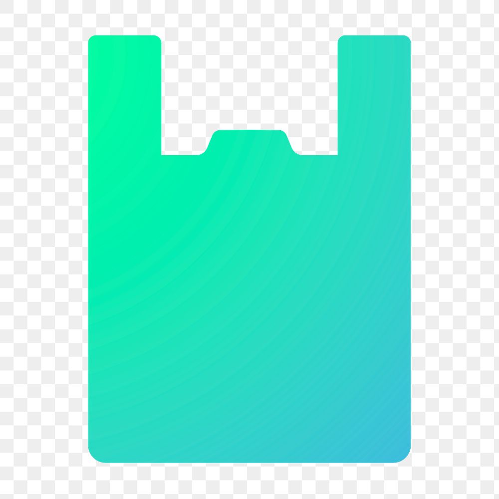 Plastic bag icon png sticker, gradient design, transparent background