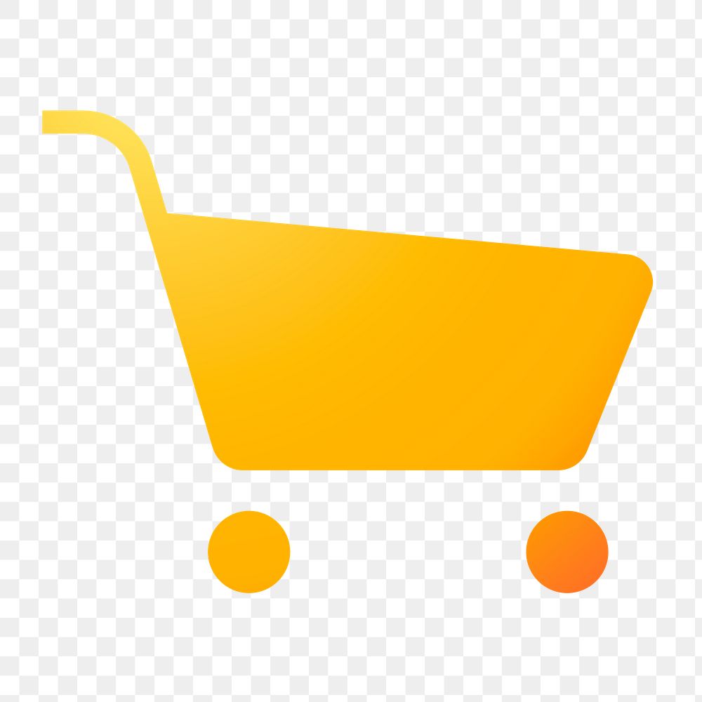 Shopping cart icon png sticker, gradient design, transparent background