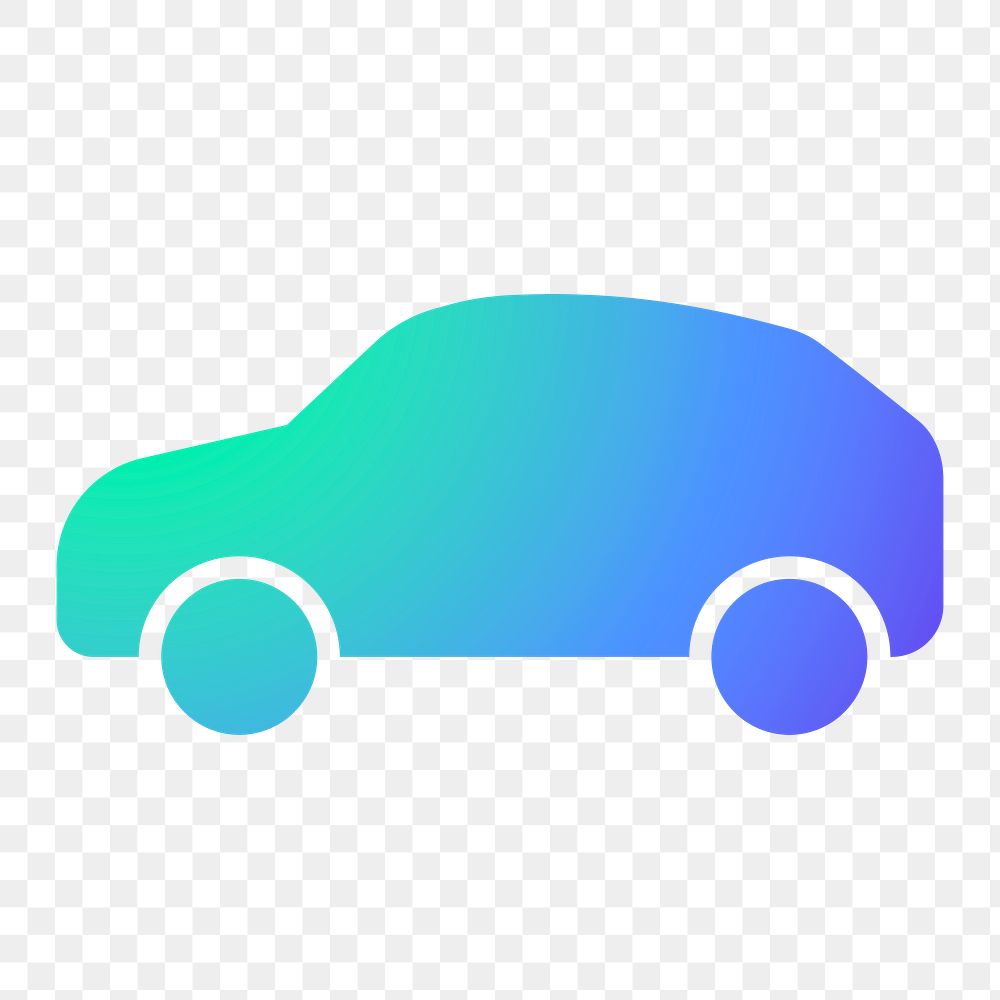 EV car icon png sticker, gradient design, transparent background