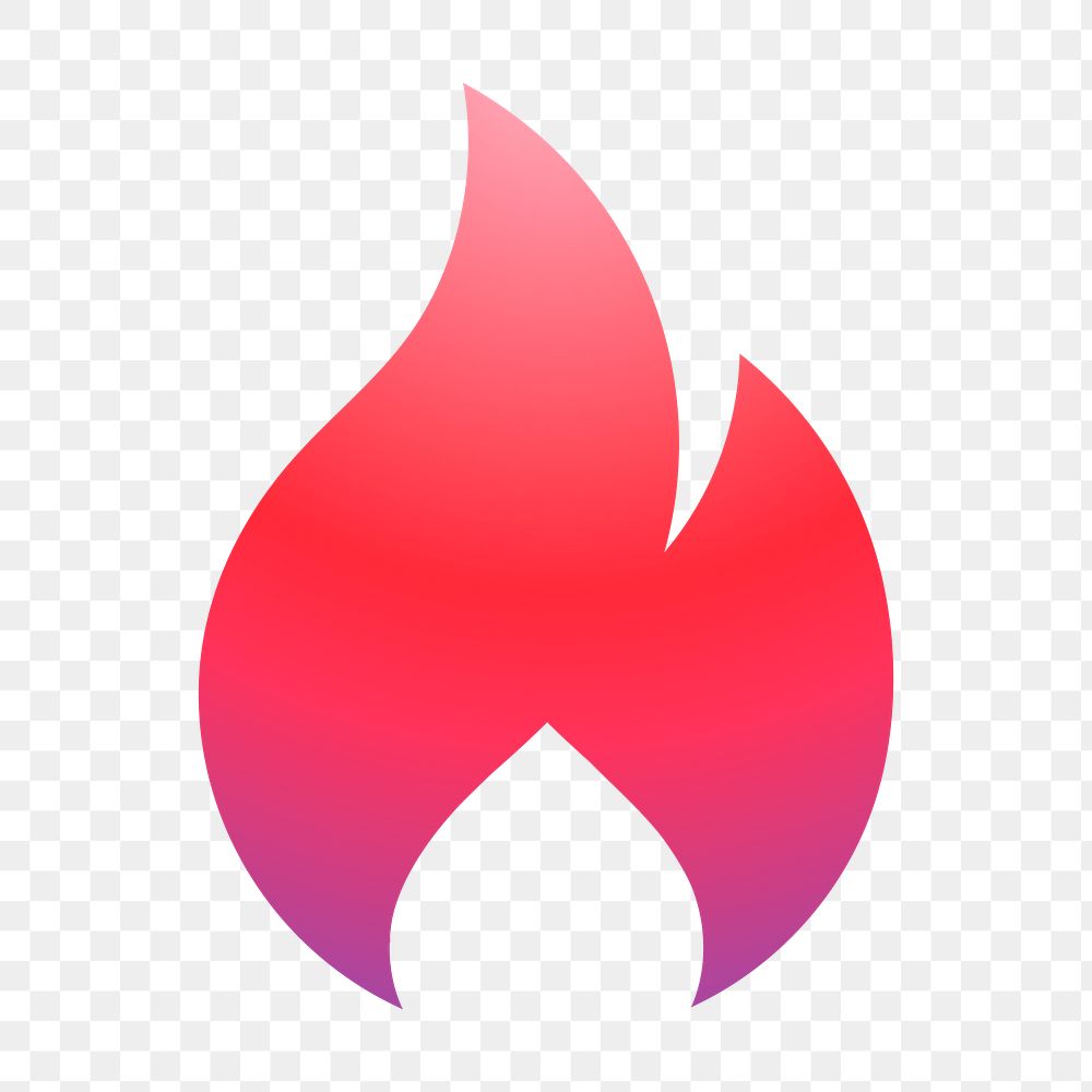 Flame icon png sticker, gradient design, transparent background