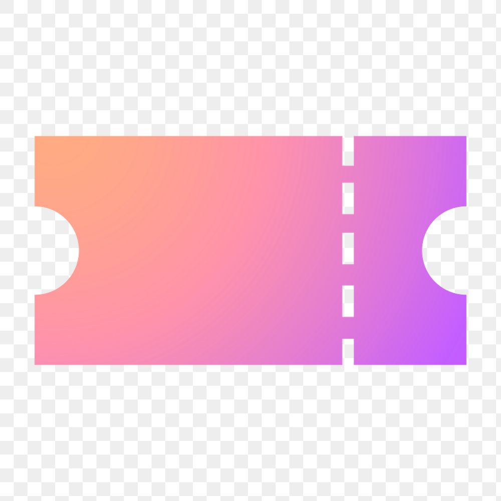 Voucher, ticket icon png sticker, gradient design, transparent background