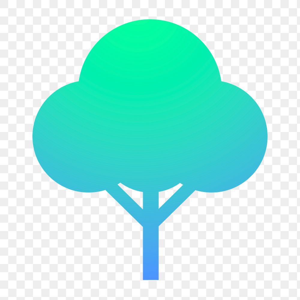 Tree, environment icon png sticker, gradient design, transparent background