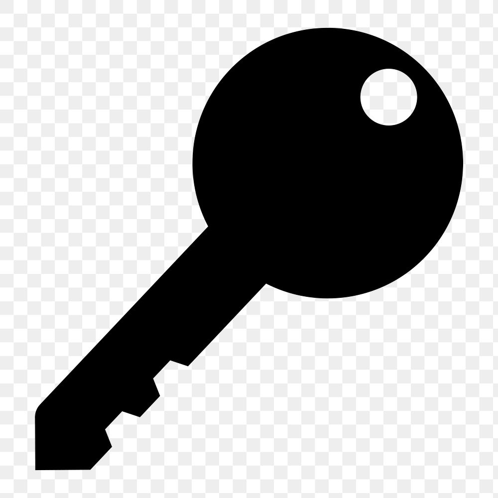 Key, safety icon png sticker, simple flat design, transparent background