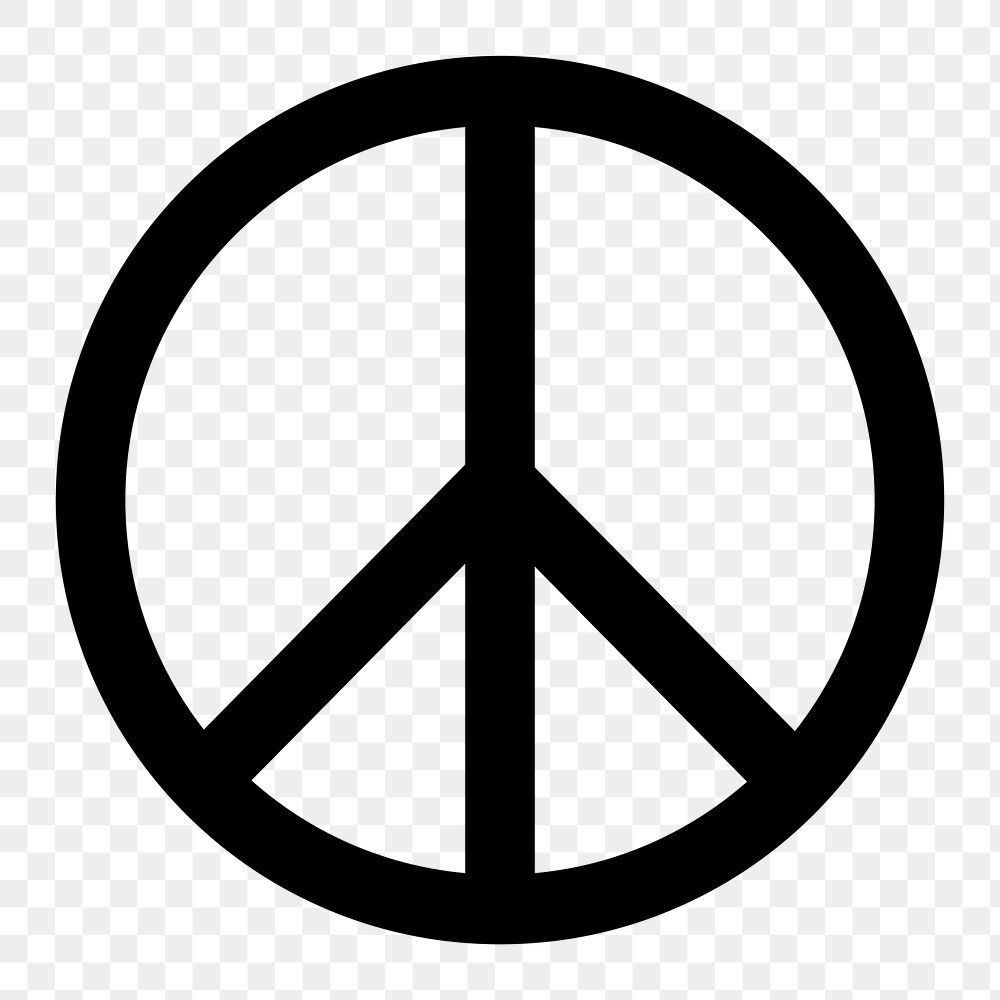 Peace symbol icon png sticker, simple flat design, transparent background