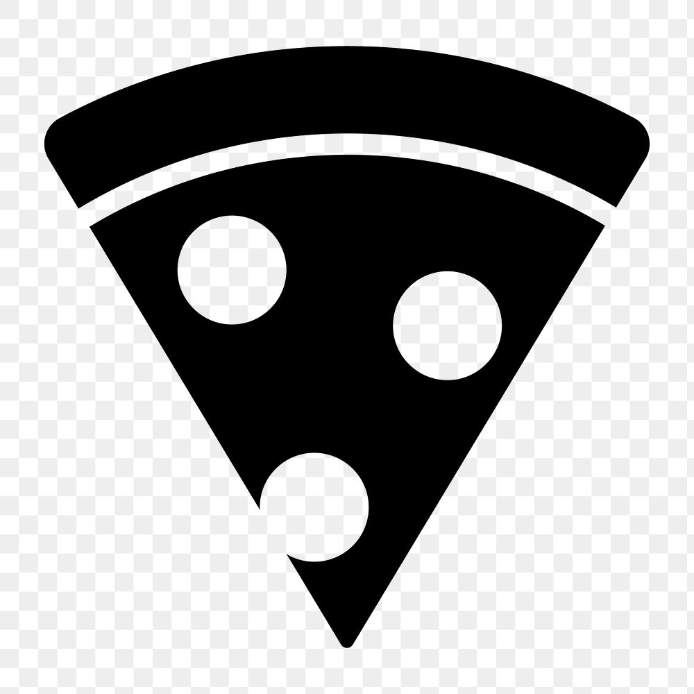 Pizza icon png sticker, simple flat design, transparent background