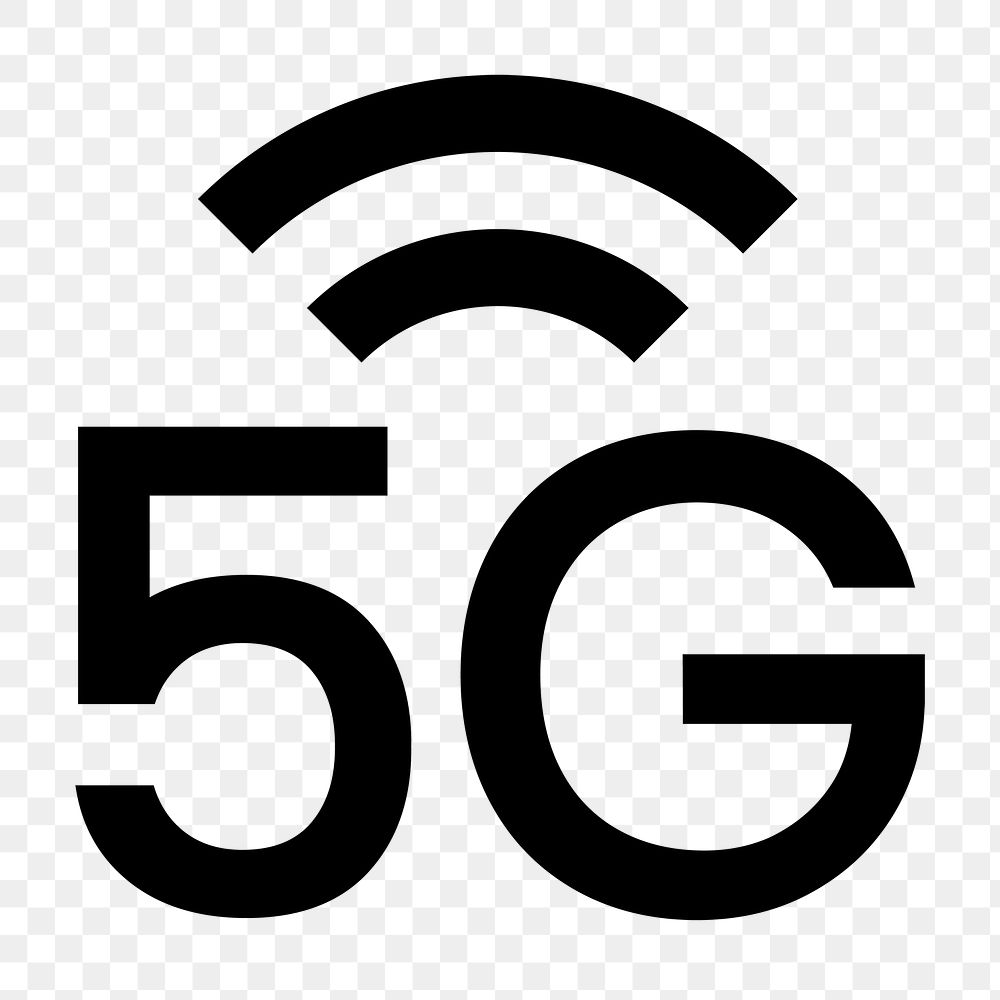 5G network icon png sticker, simple flat design, transparent background