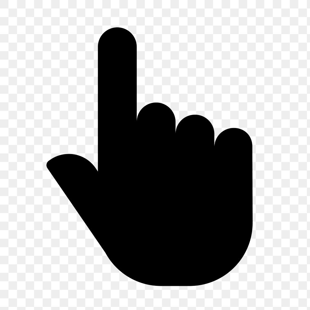 Pointing hand icon png sticker, simple flat design, transparent background