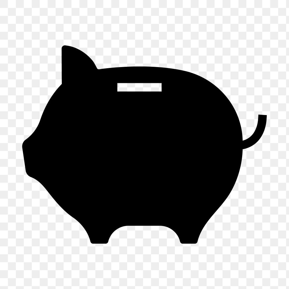 Piggy bank icon png sticker, simple flat design, transparent background