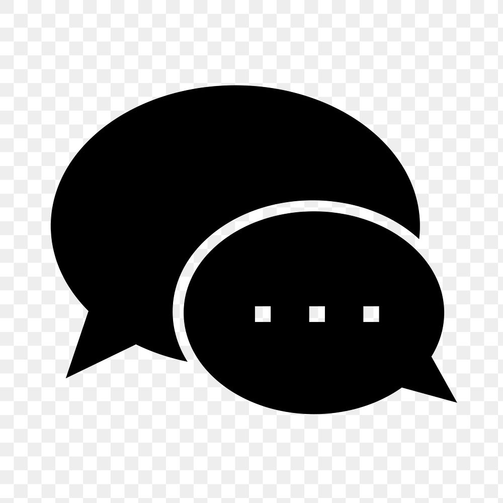 Speech bubble icon png sticker, simple flat design, transparent background