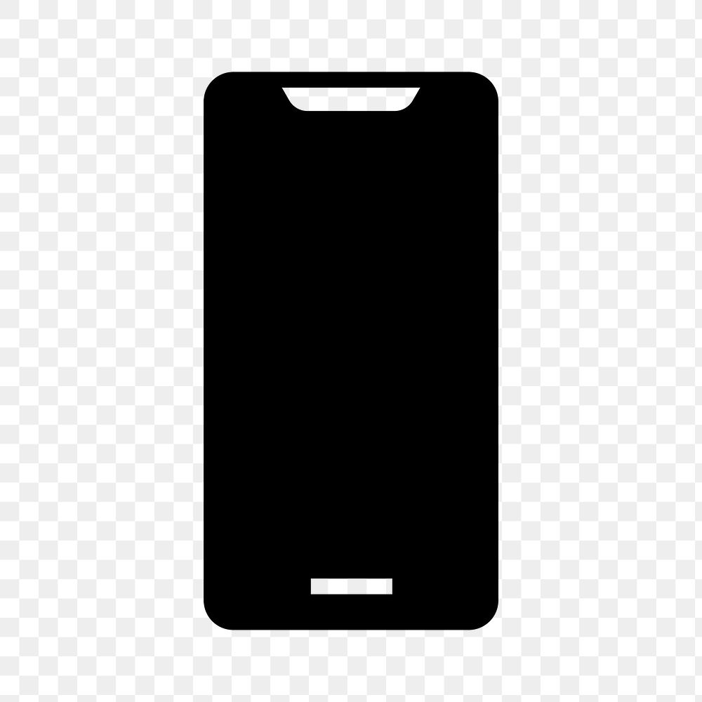 Mobile phone icon png sticker, simple flat design, transparent background