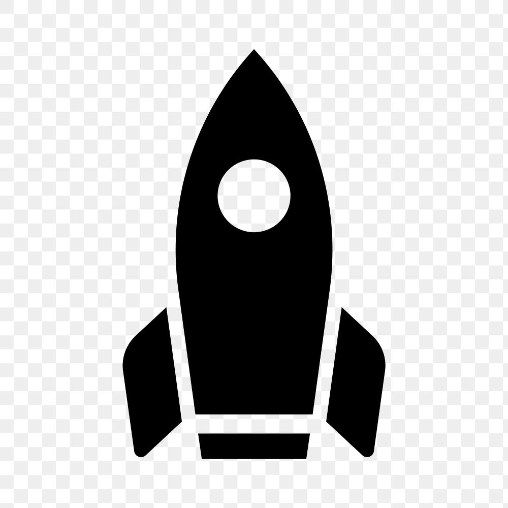 Rocket icon png sticker, simple flat design, transparent background