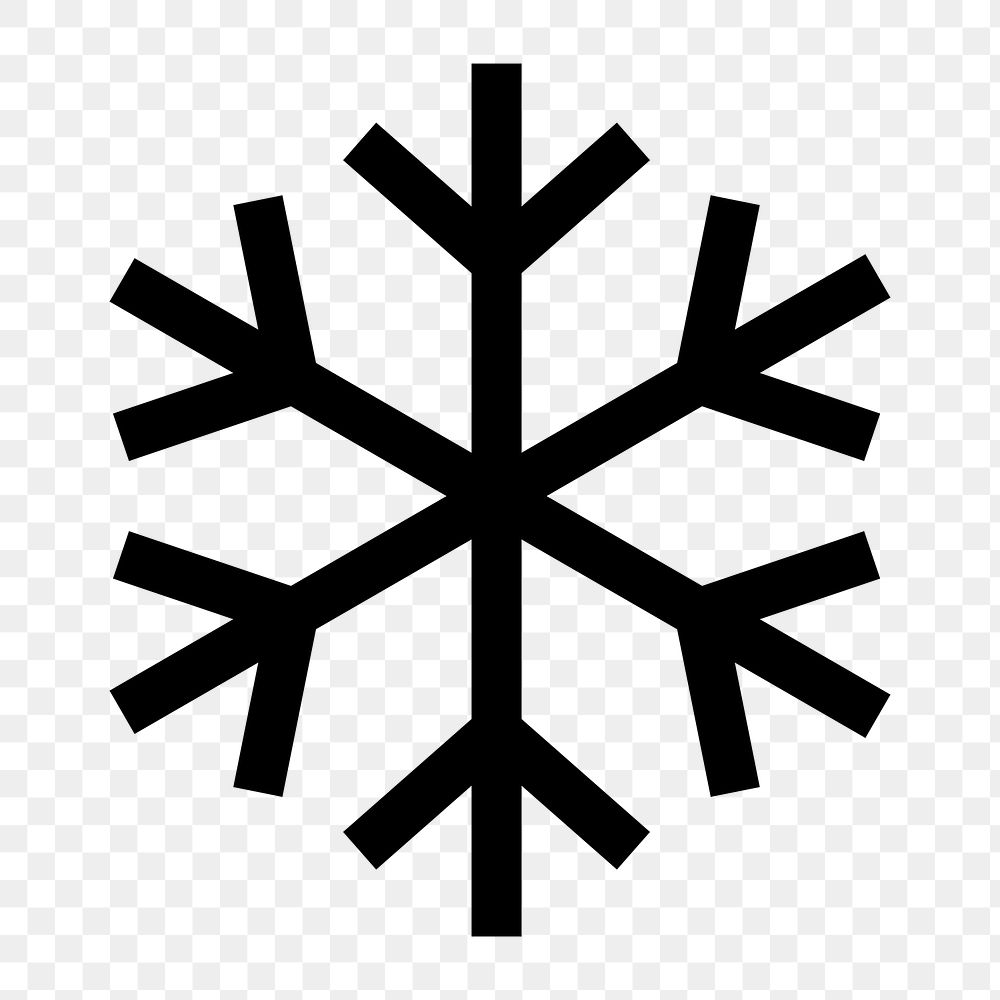 Snowflake icon png sticker, simple flat design, transparent background