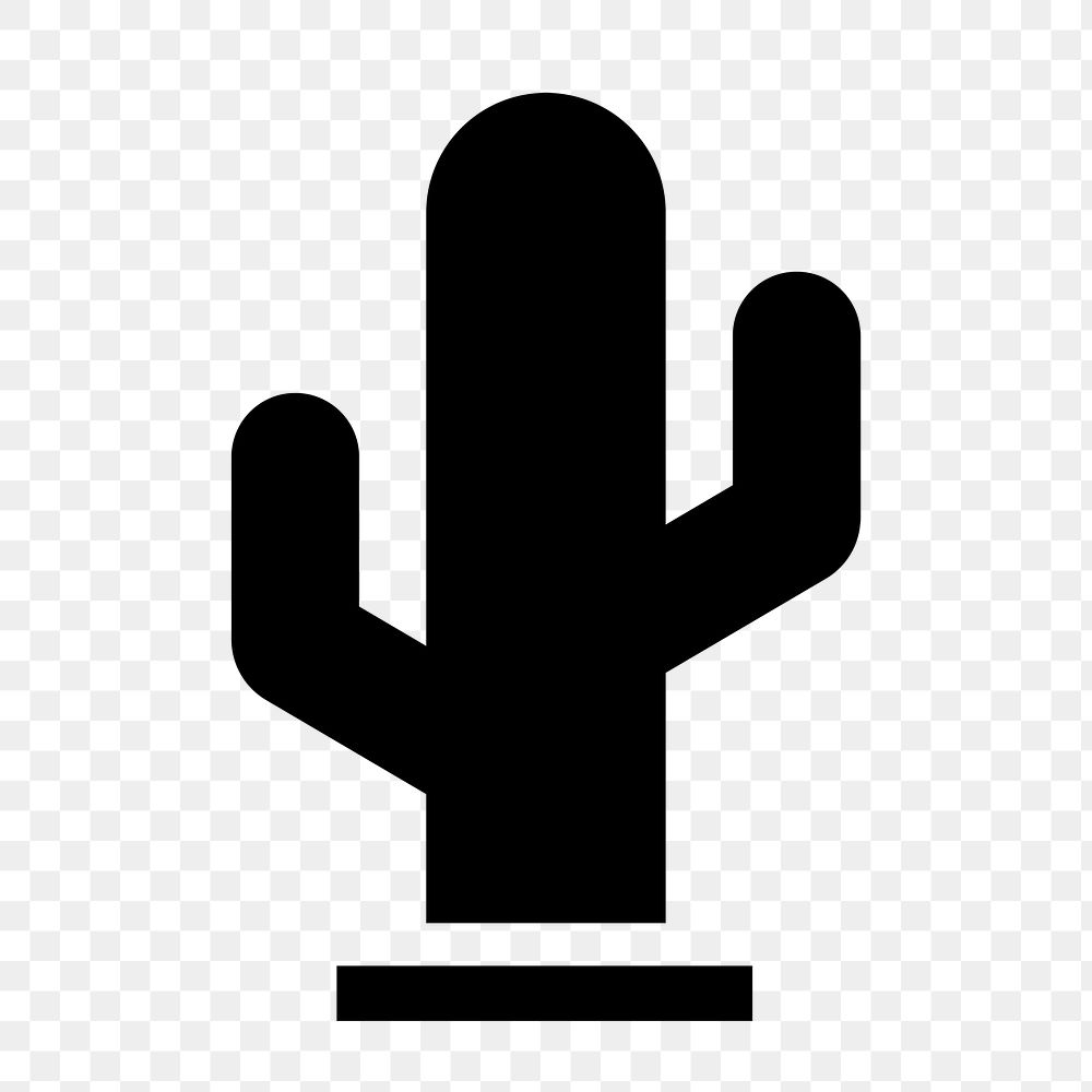 Cactus icon png sticker, simple flat design, transparent background